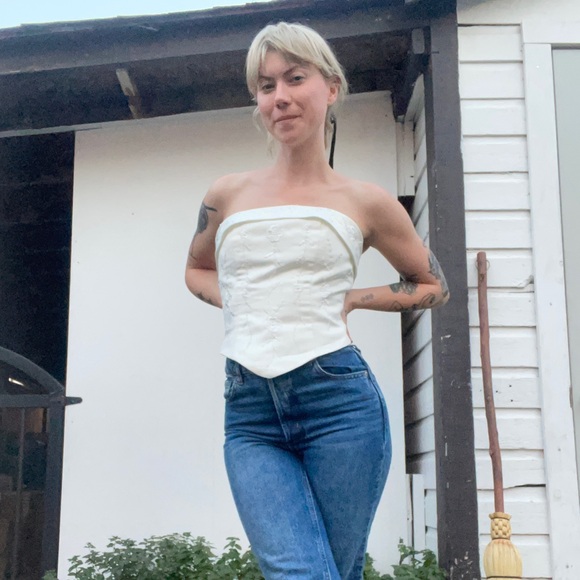 Strapless tie back bridal top - Picture 3 of 4